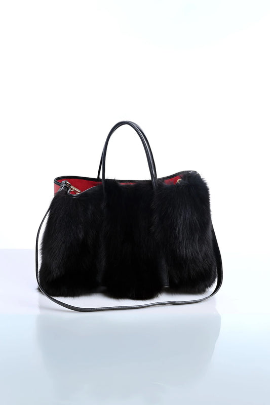 Shopping Bag with Fox Fur