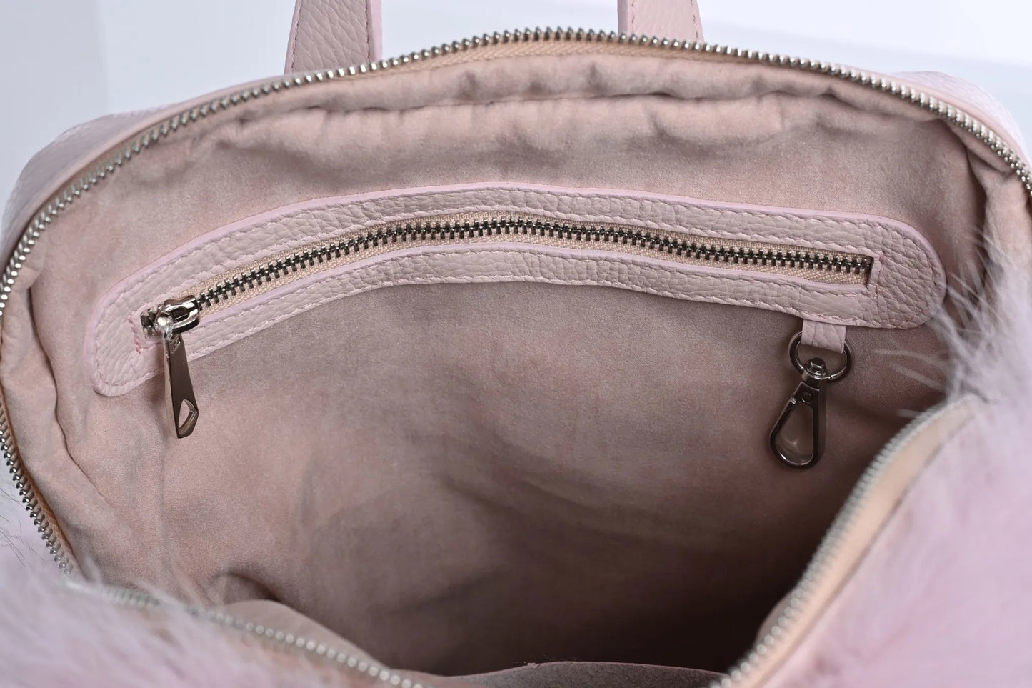 Backpack with Fox Fur