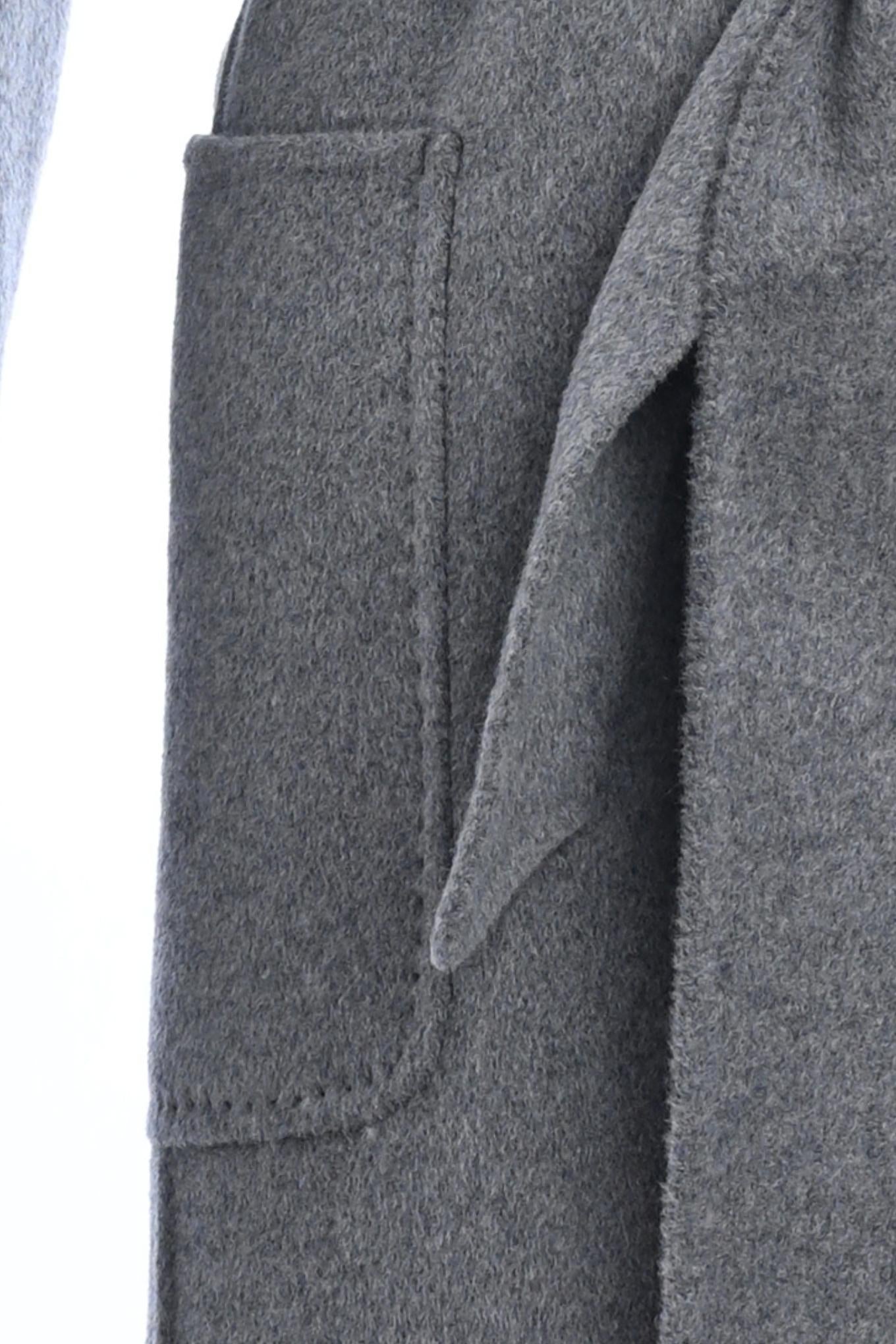 Double Cloth Pure Cashmere Coat with Detachable Mink Collar