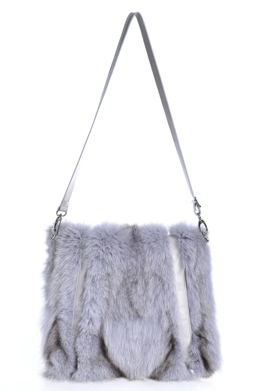 Oversized Fox - Leather Bag Grey