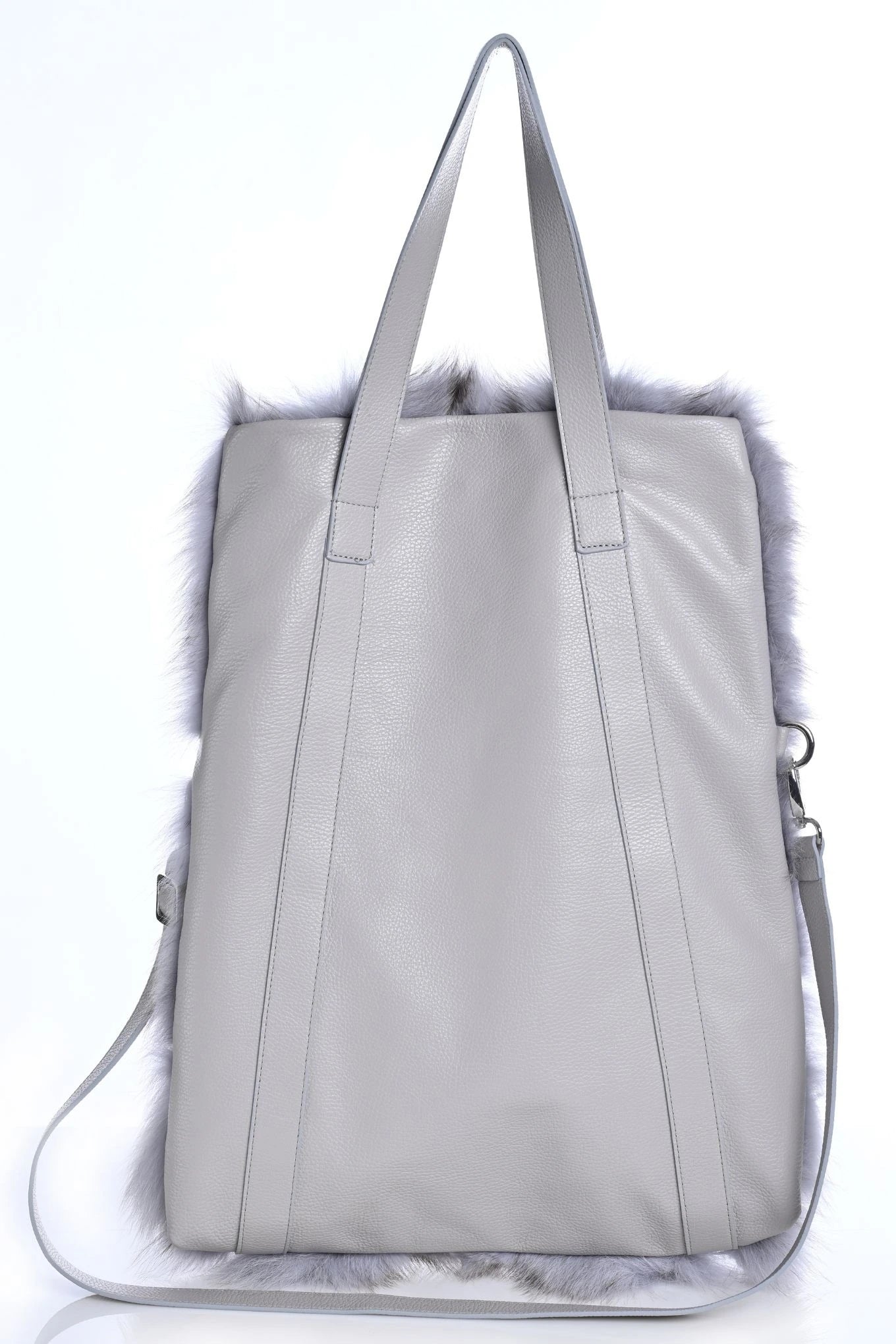 Oversized Fox - Leather Bag Grey
