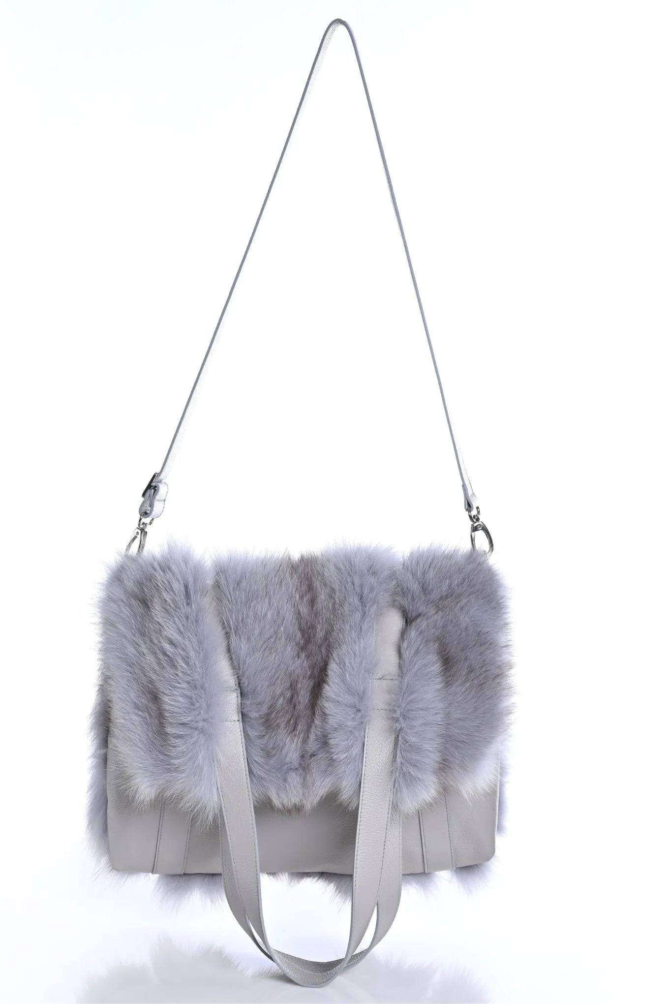 Oversized Fox - Leather Bag Grey