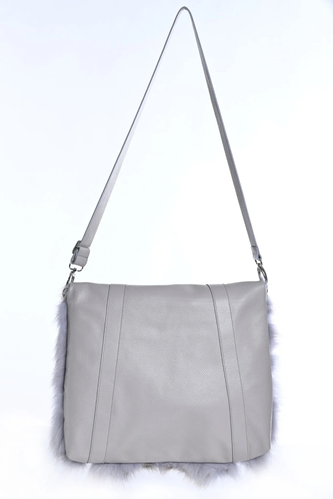 Oversized Fox - Leather Bag Grey