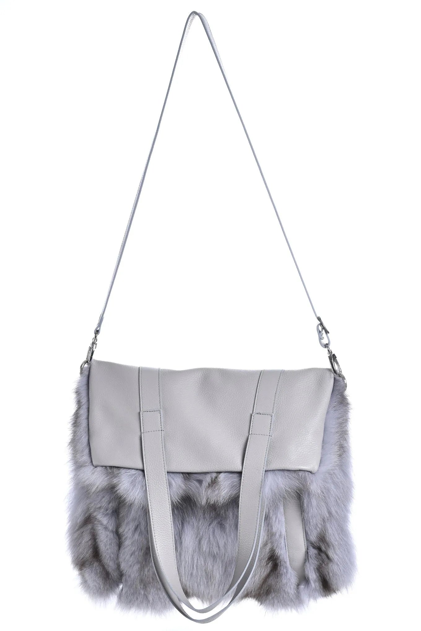 Oversized Fox - Leather Bag Grey