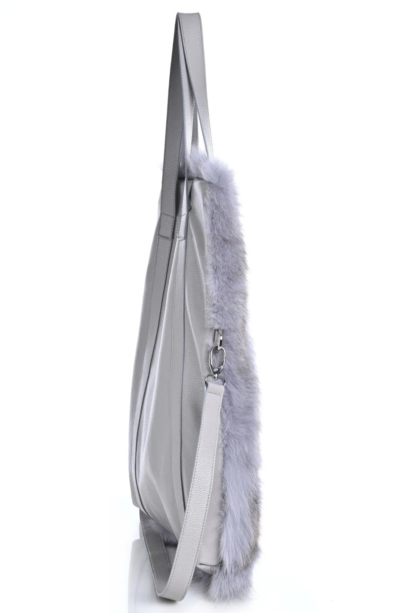 Oversized Fox - Leather Bag Grey