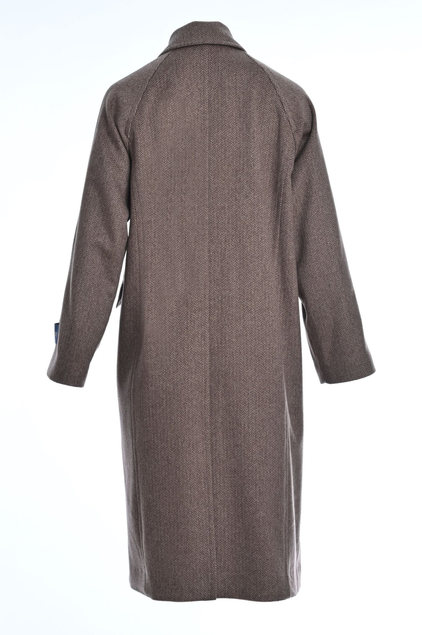 Pure cashmere brown coat back view
