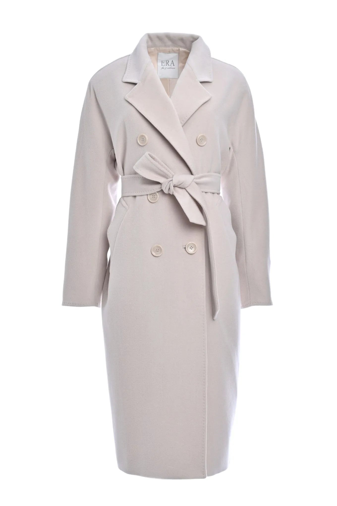 Pure "Velvet" Cashmere Coat with belt