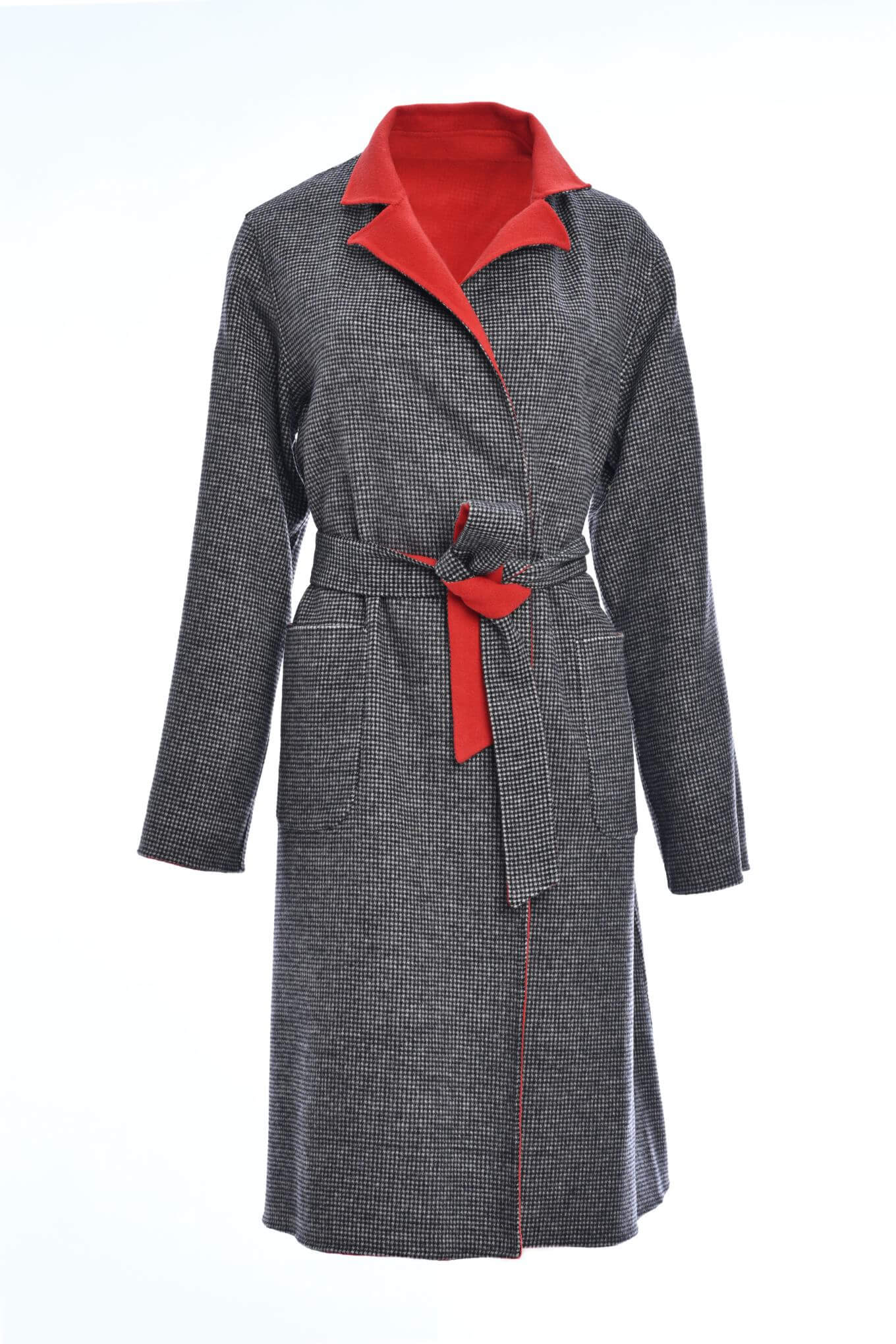 Reversible Cashmere/Wool Coat reversed side