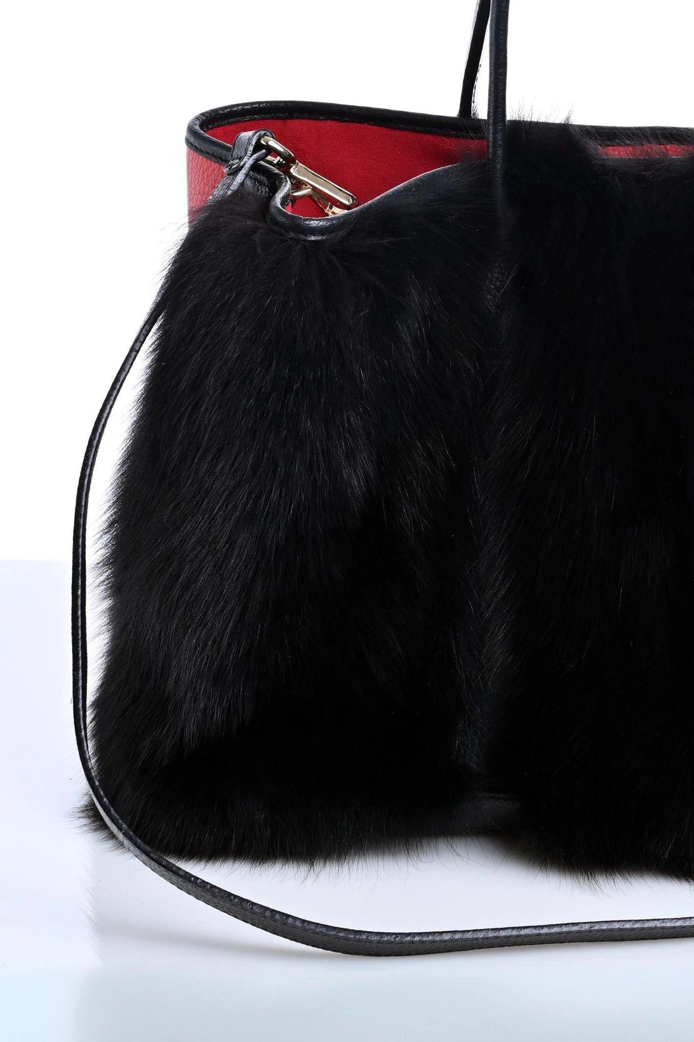 Shopping Bag with Fox Fur