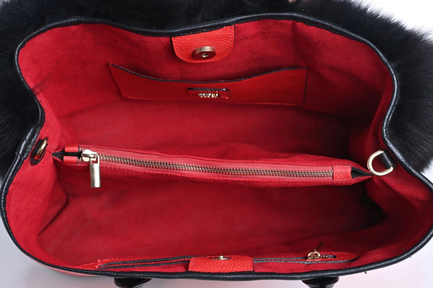 Shopping Bag with Fox Fur