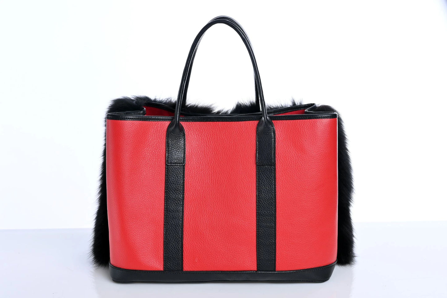 Shopping Bag with Fox Fur