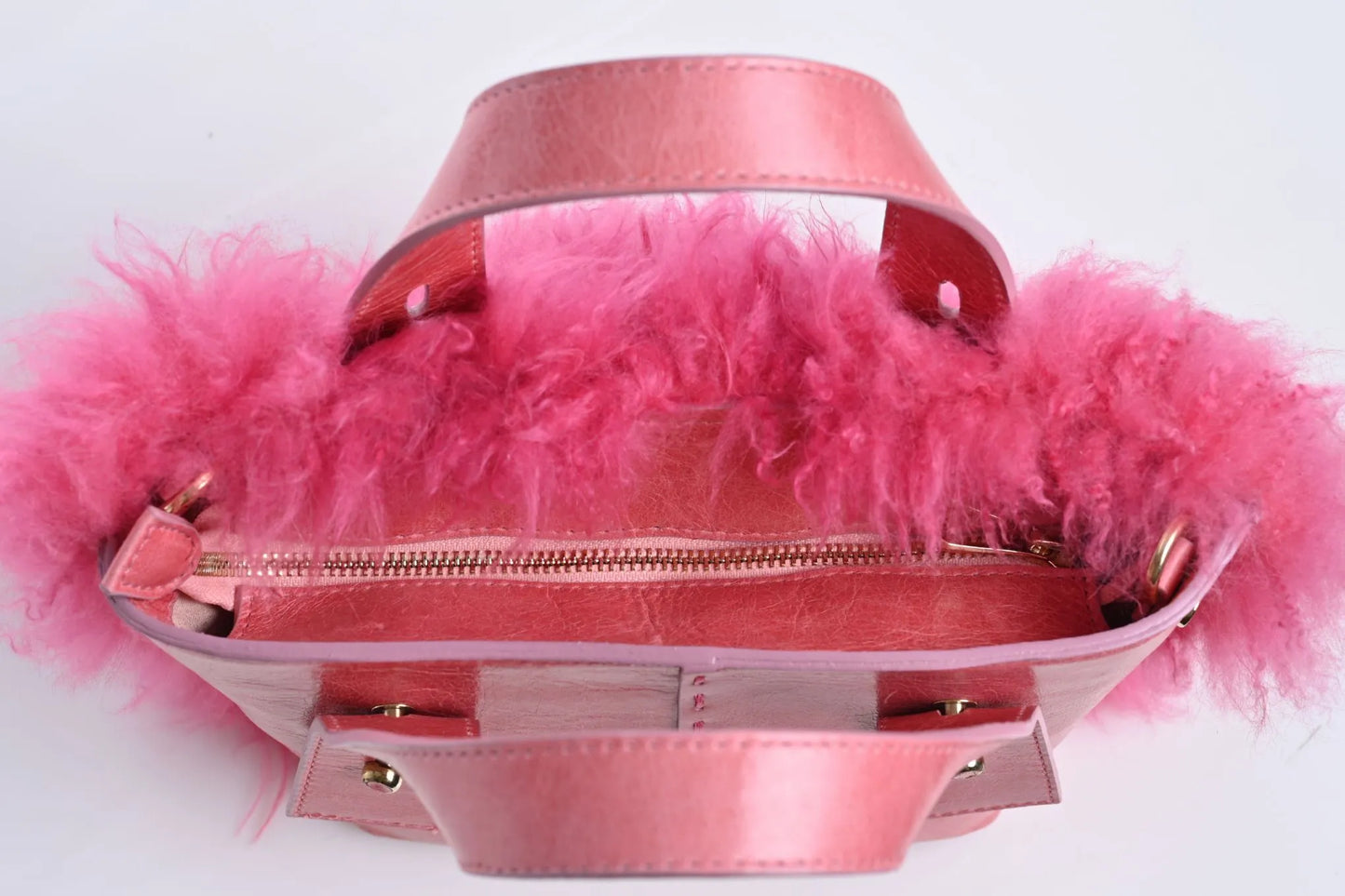 Small Cashmere Fur - Leather Bag