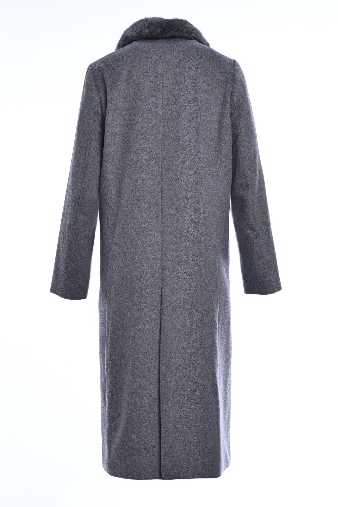 Pure Cashmere Coat with Reversible Down Vest with Mink Collar - 2 in 1