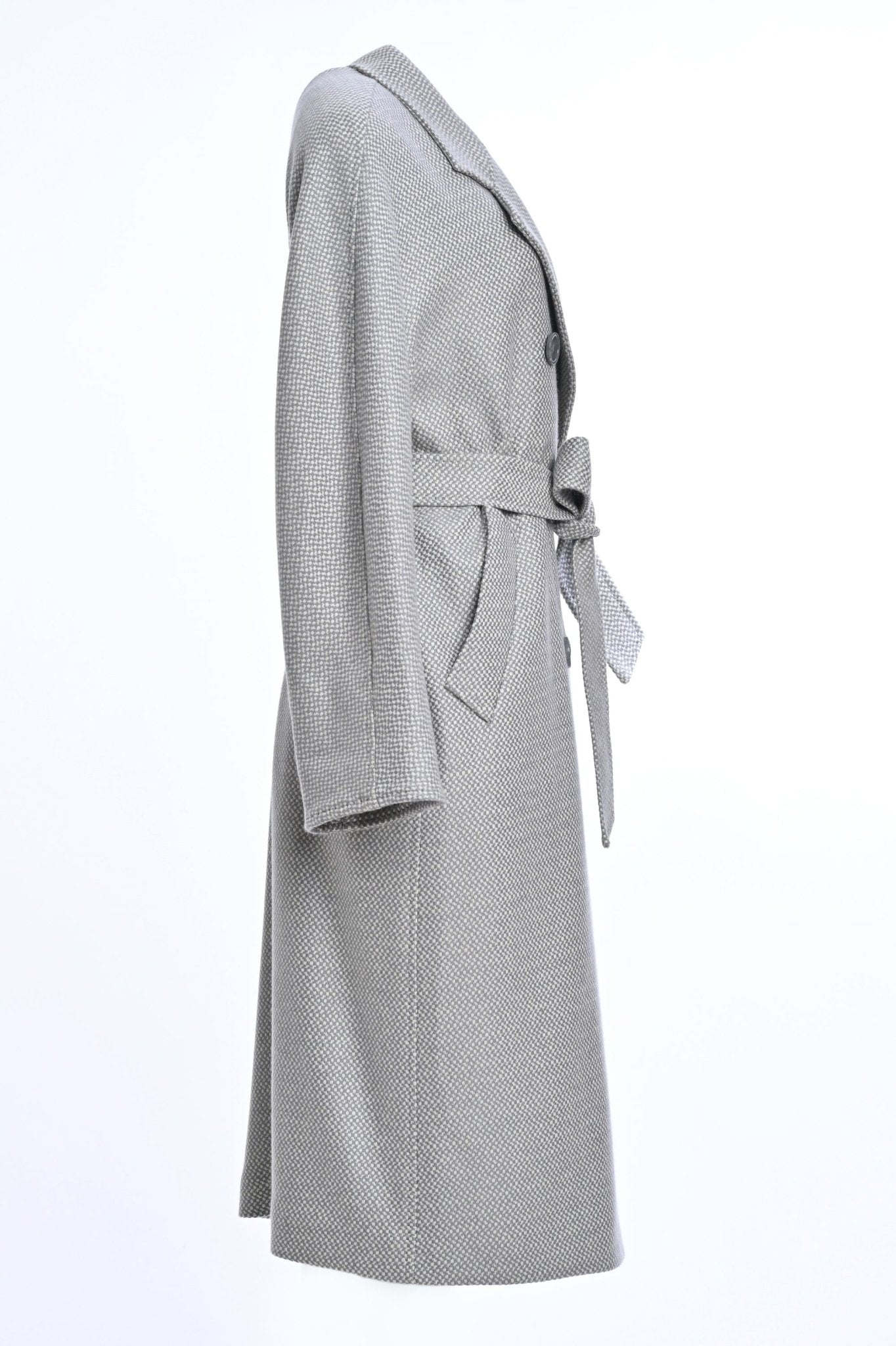 Pure Cashmere Grey Coat Side View