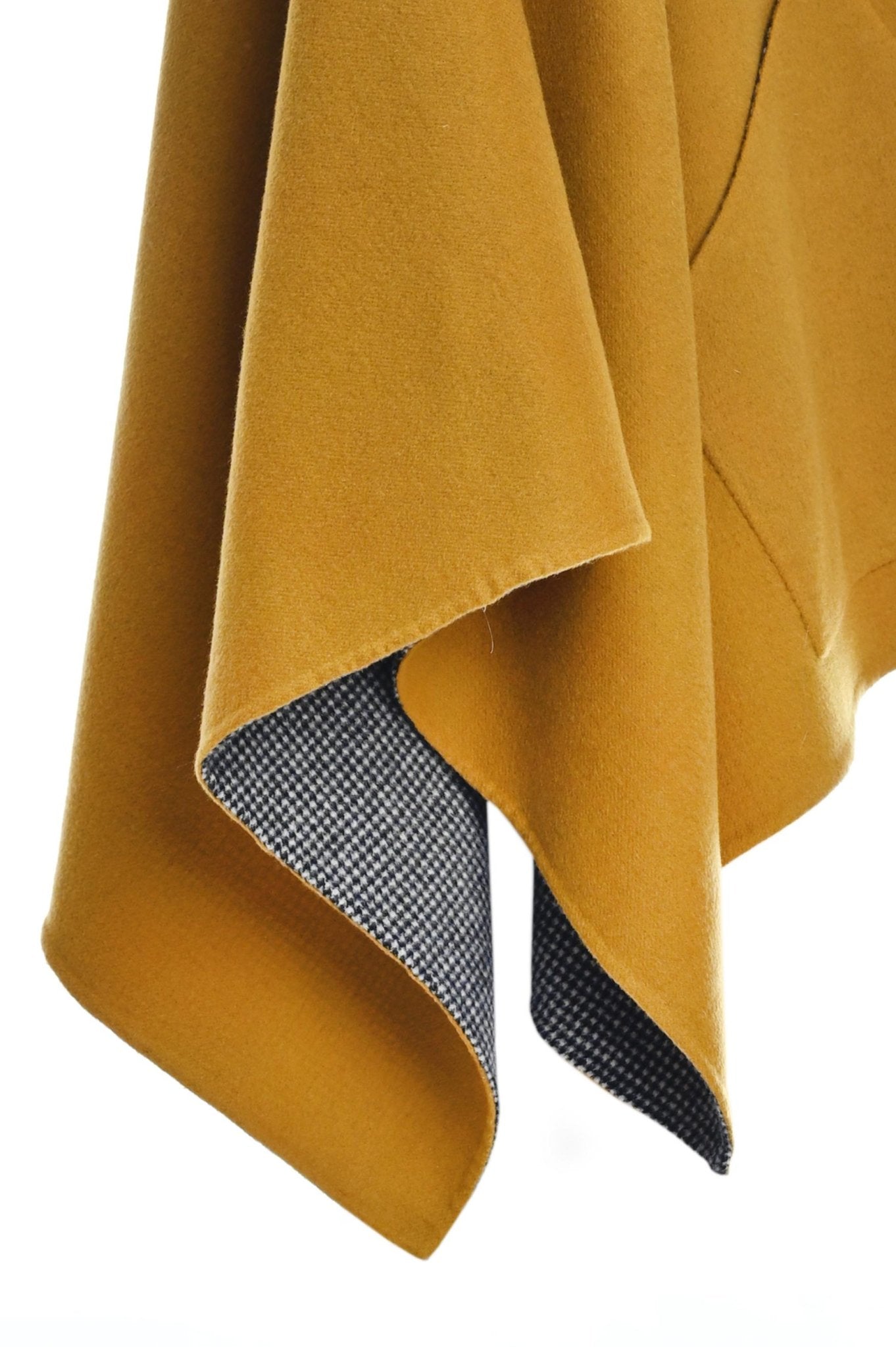 Cashmere/Wool Reversible Cape with Mink on Collar
