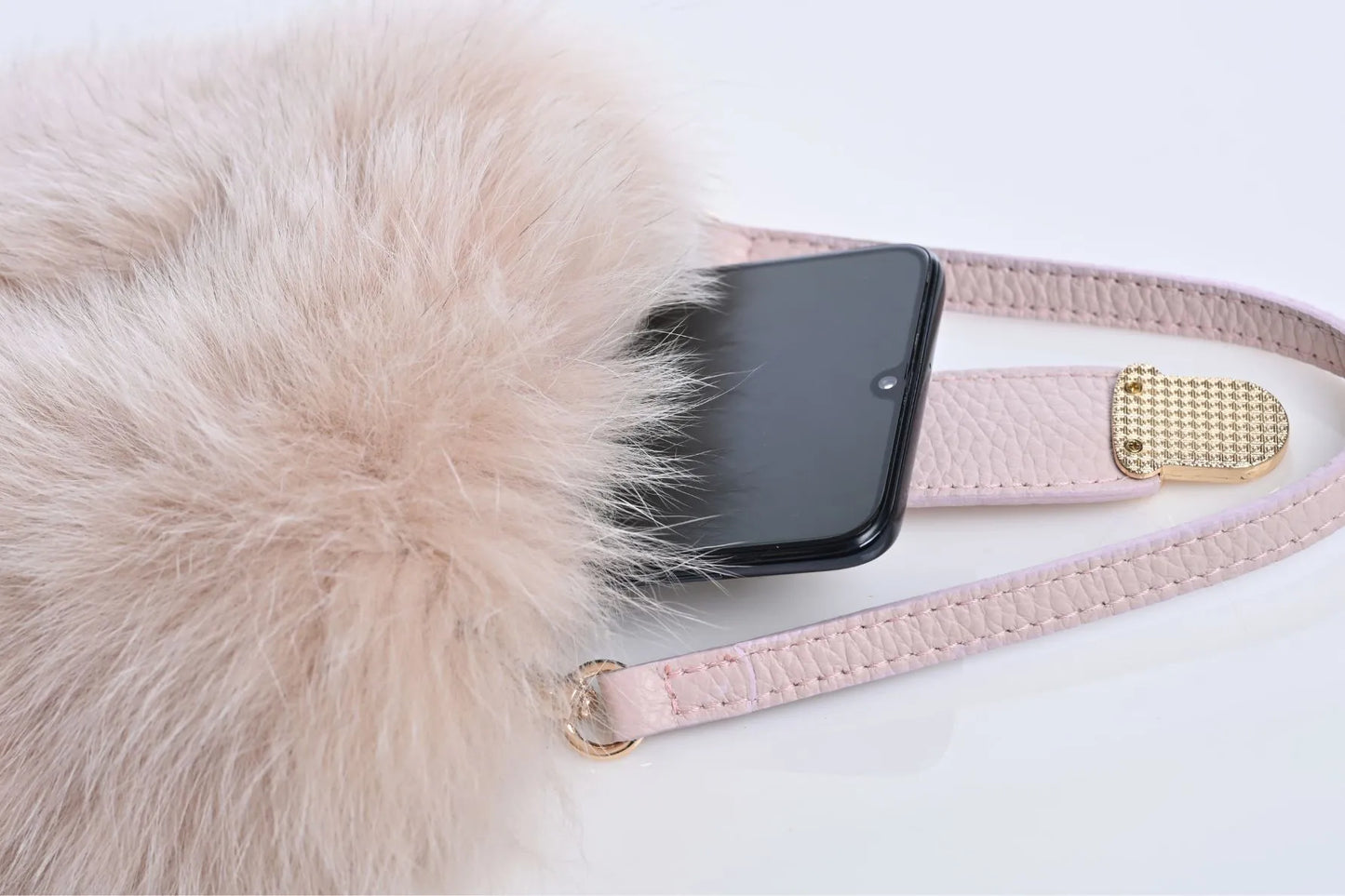 Fur and Leather Mini Bag - Phone Case