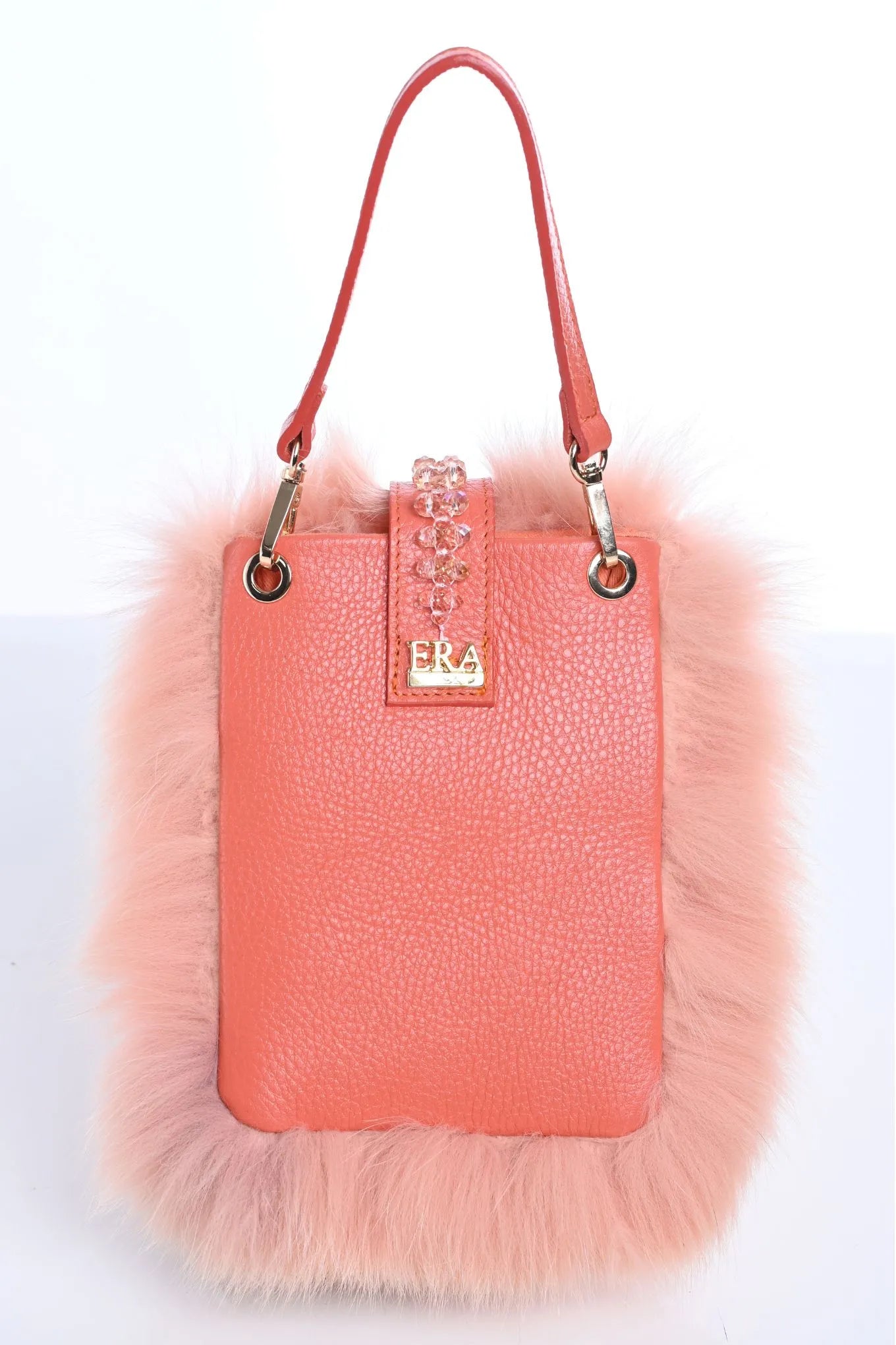 Fur and Leather Mini Bag - Phone Case