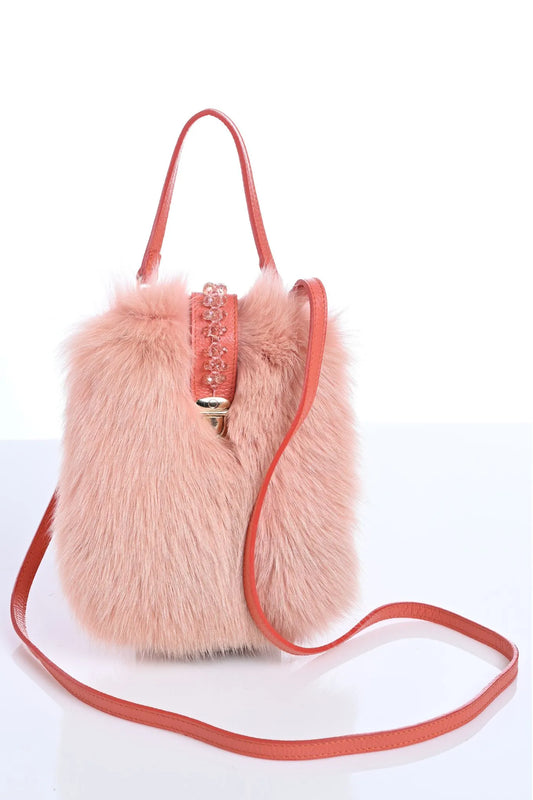 Fur and Leather Mini Bag - Phone Case