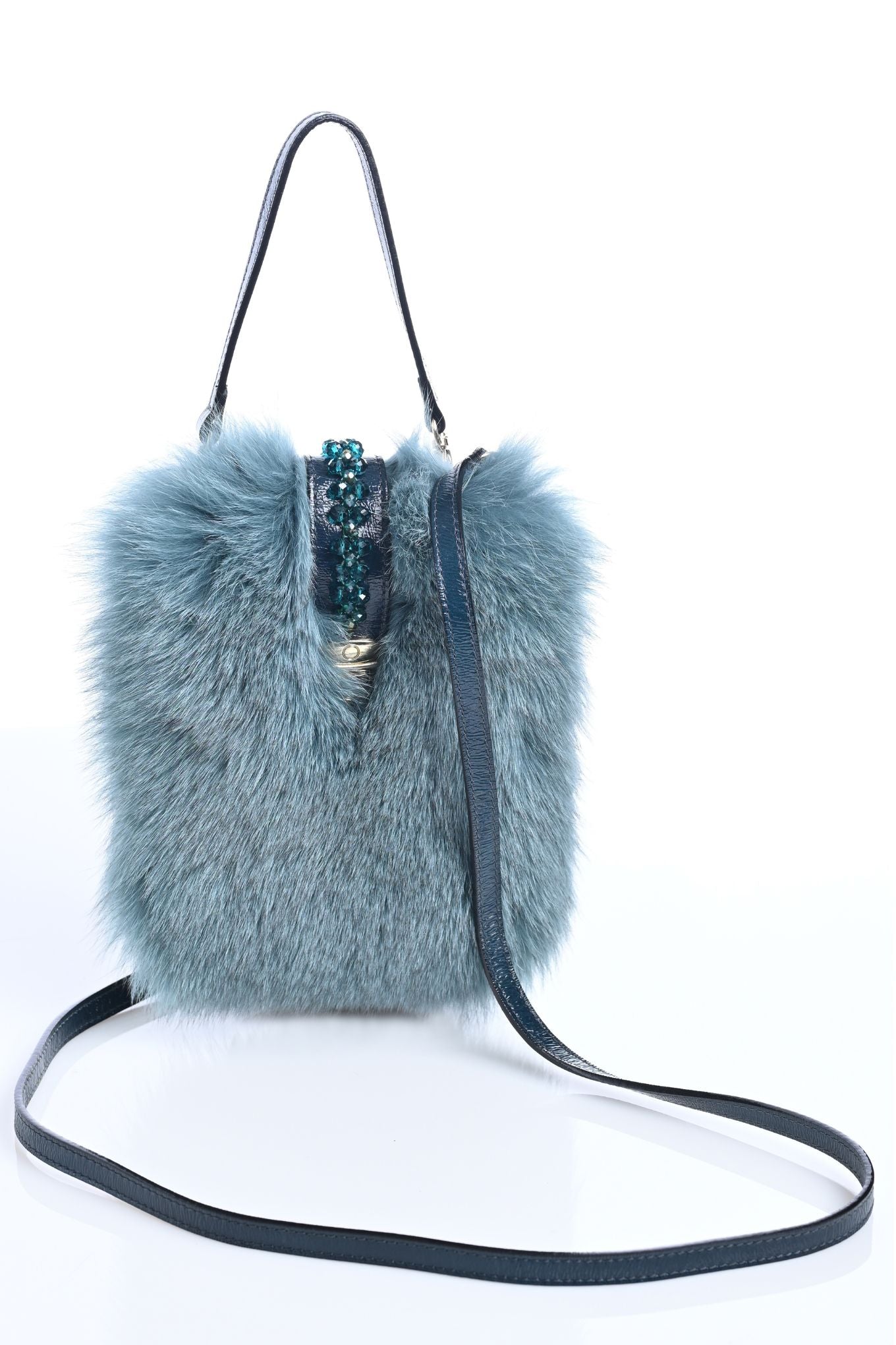 Fur and Leather Mini Bag - Phone Case