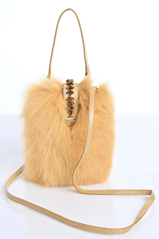 Fur and Leather Mini Bag - Phone Case