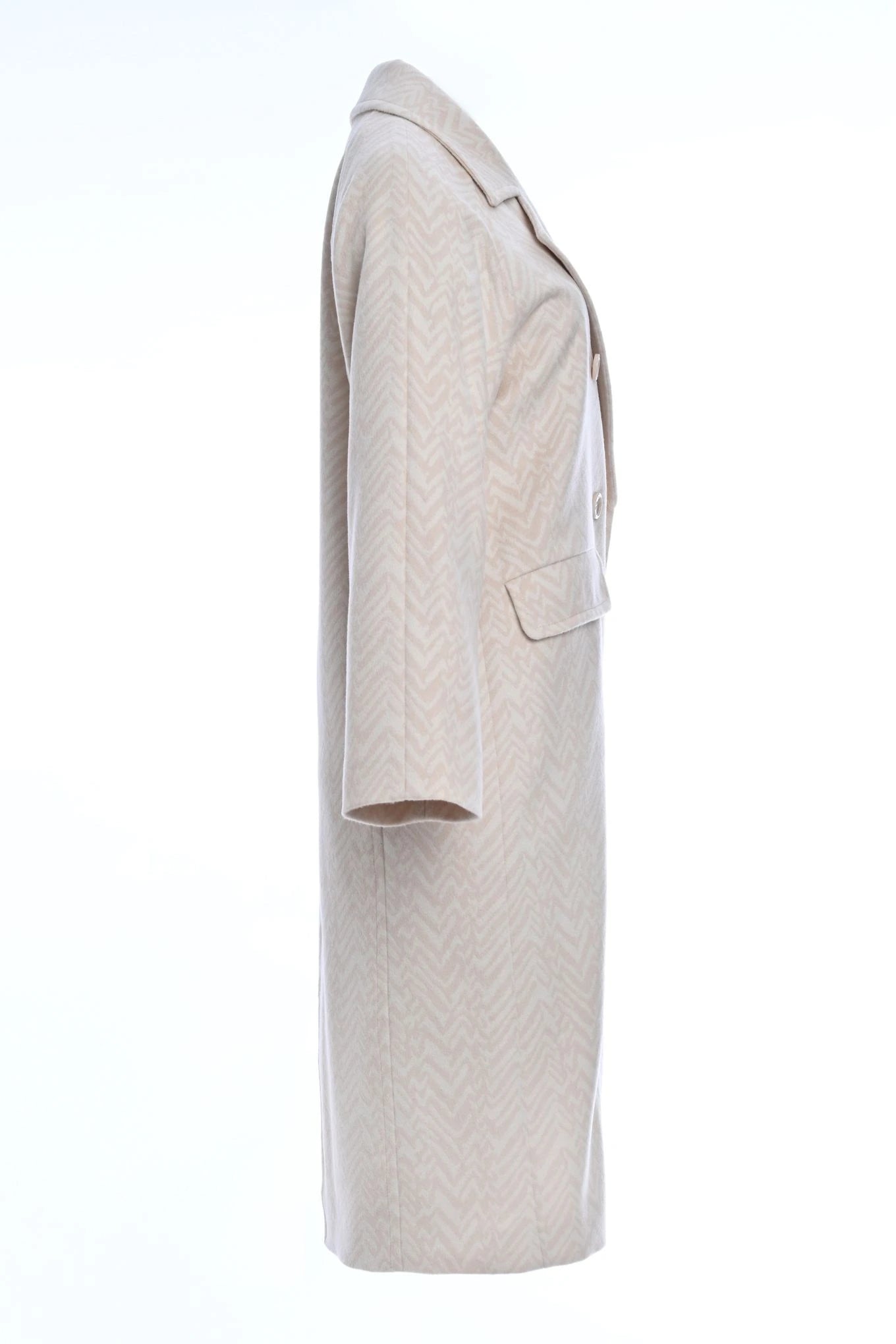 Pure Cashmere Beige Coat details side view