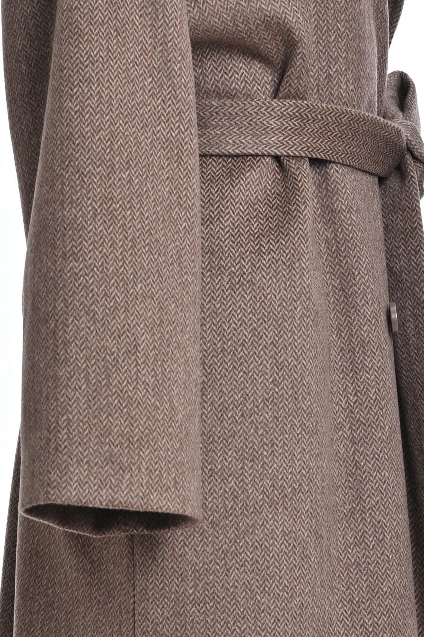 Pure Cashmere Coat with Detachable Mink Collar