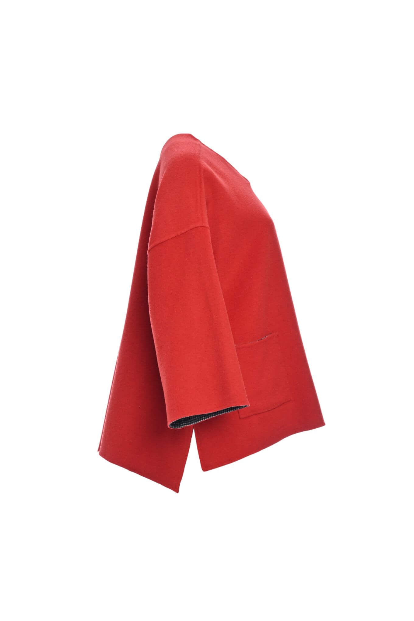 Reversible Cashmere / Wool Jacket side red view