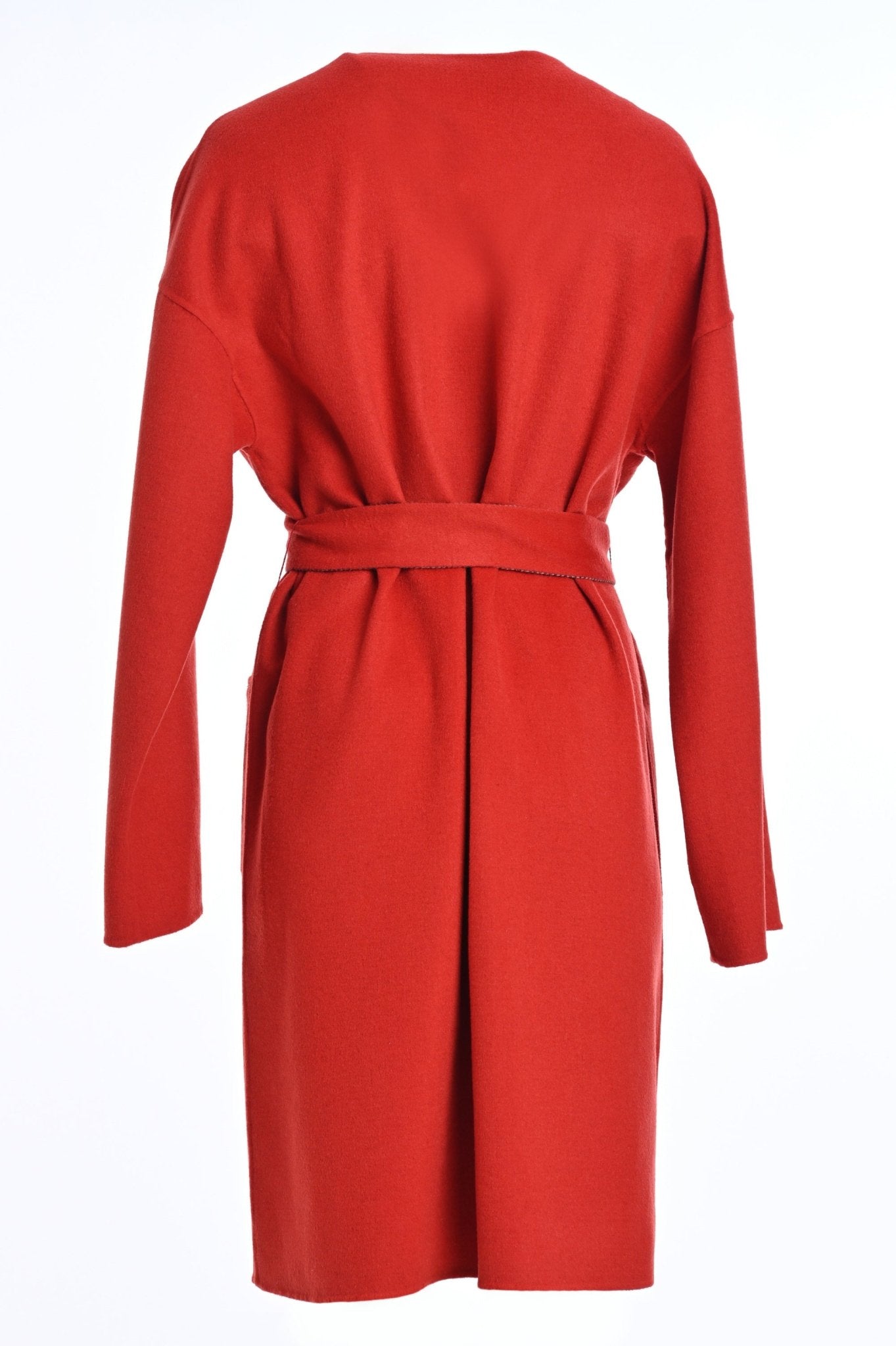 Reversible Cashmere/Wool Coat red side back view