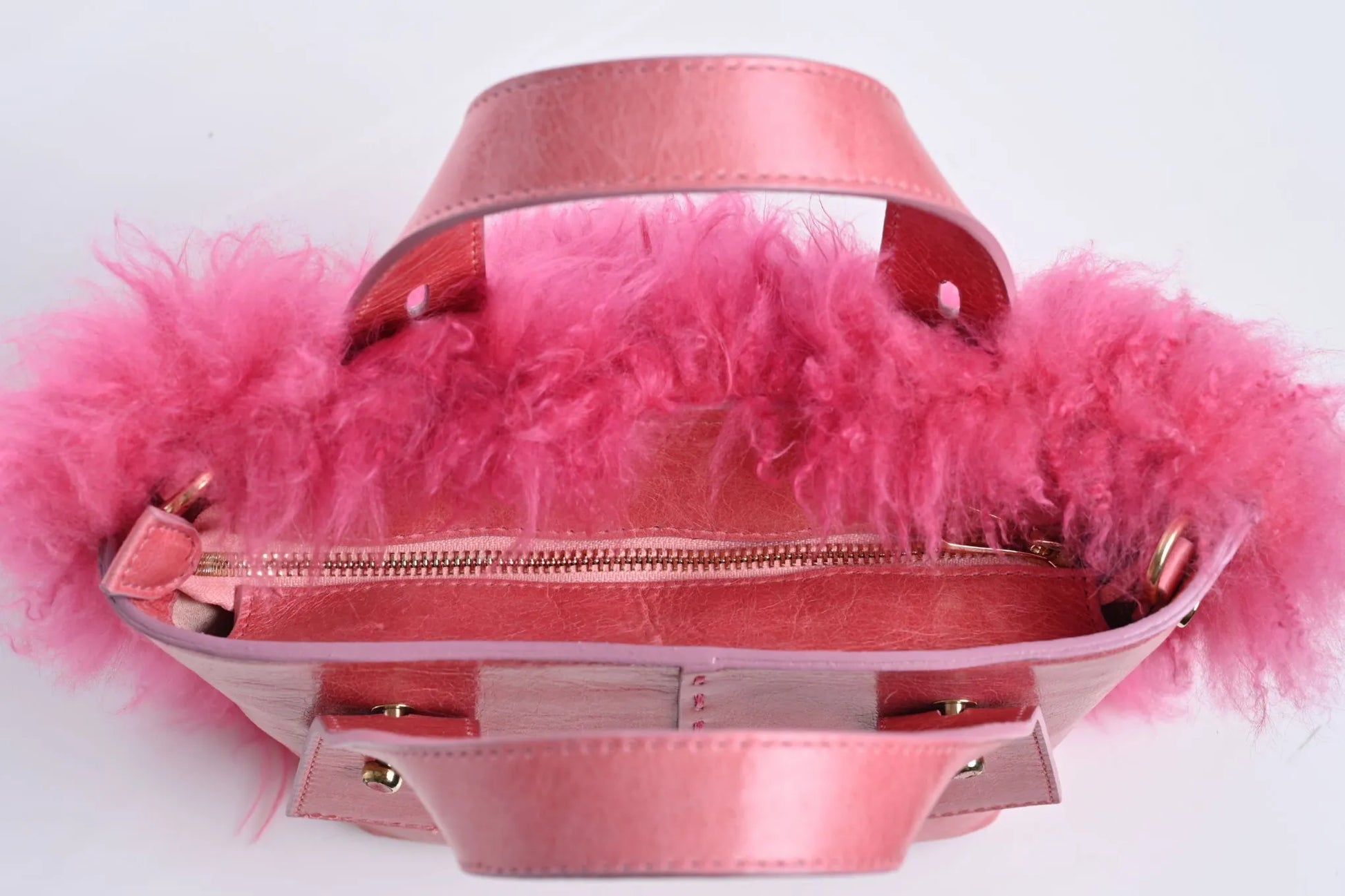 Small Cashmere Fur - Leather Bag